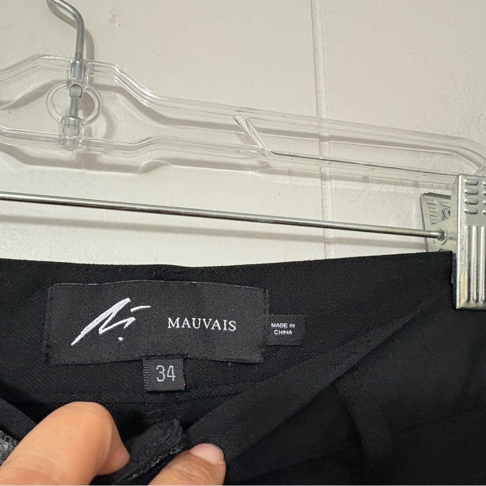 Mauvais Men’s Black Slim Fit Half belted Pants Size 34 Modern Streetwear Style - Picture 6 of 10